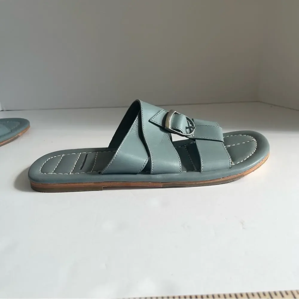 Free People‎ Leather Buckle Sandal Sloan Stormy Sea